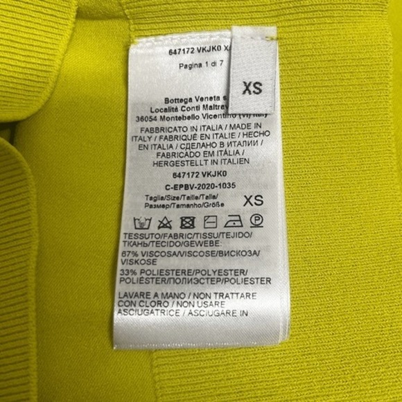 Bottega Veneta XS Technoskin Sweater Kiwi Green Turtleneck Long Sleeve NWT Italy